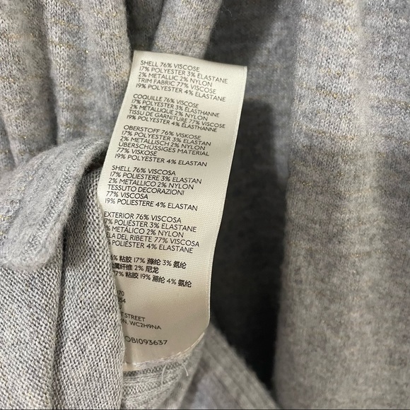 Anthropologie Blouse Knit Metallic Gray Gold Cowl Neck Balloon Sweater Womens S - Picture 9 of 12